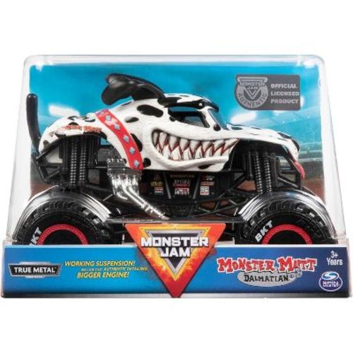 Monster Jam, Official Monster Mutt Dalmatian Monster Truck, Die-Cast Vehicle, 1:24 Scale
