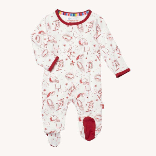 white game day modal magnetic footie | Size: 0-3M