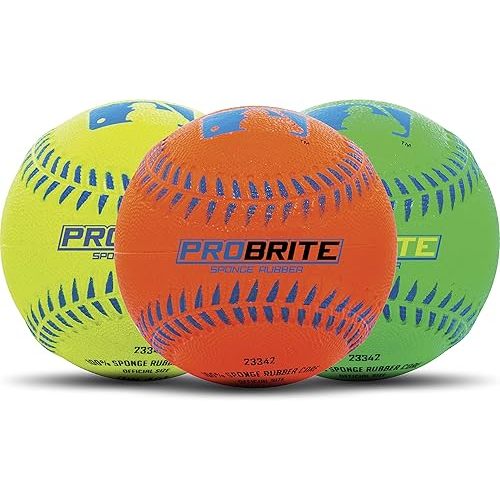 Franklin Sports Pro Brite Neon Rubber Teeballs (3 Pack)