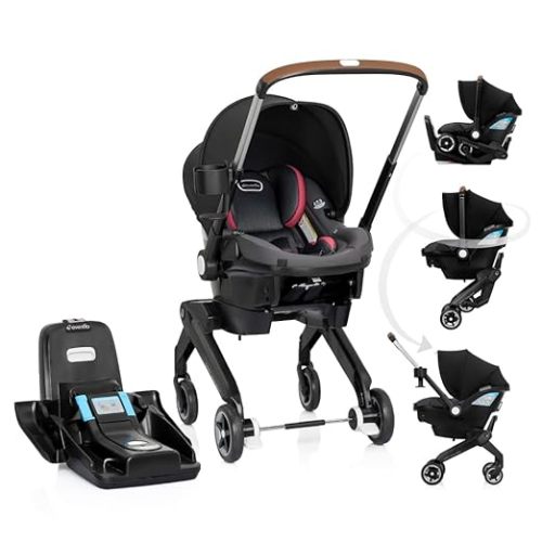 Evenflo Shyft DualRide Infant Car Seat Stroller Combo with Carryall Storage (Boone Gray)