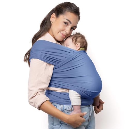 Boba Wrap Baby Carrier - Original Stretchy Infant Sling, Perfect for Newborn Babies and Children up to 35 lbs (Vintage Blue)