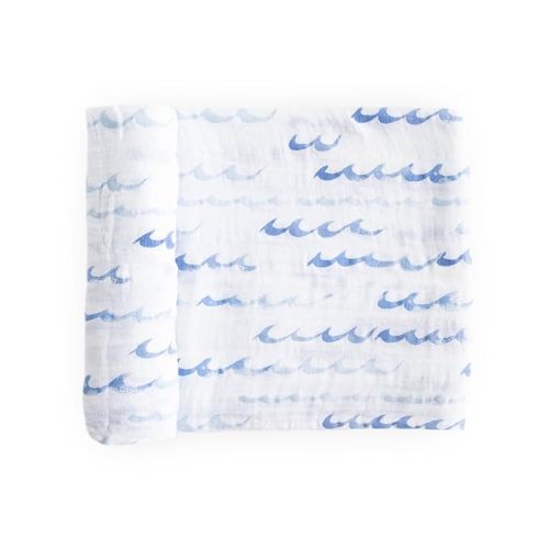 Little Unicorn - Cotton Muslin Swaddle Blanket | Single | 100% Cotton | Super Soft | Newborns and Infants | 47" x 47" | Unisex (High Tide) - Set of 1