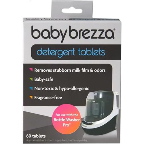 Baby Brezza Official Detergent Soap Tablets for Baby Brezza Bottle Washer Pro, 60 Tablets