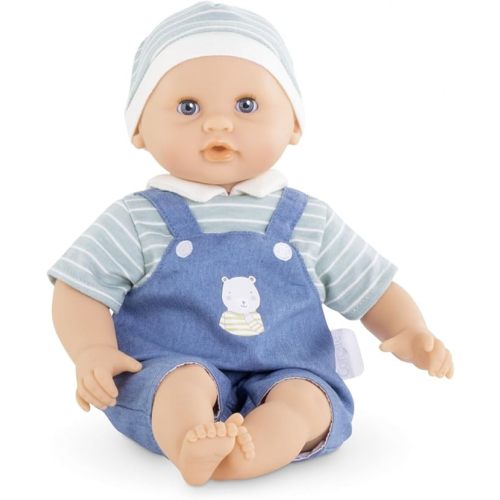 Corolle Bébé Calin Maël Boy - 12" Soft Boy Baby Doll with Vanilla Scent, Blue Outfit & Sleeping Eyes for Girls Ages 18 Months+, Cute Reborn Realistic Baby Dolls for 2 Year Old Girls