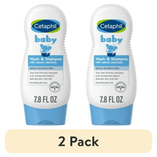 (2 pack) Cetaphil Baby Moisturizing Aloevera Body Wash and Shampoo, Organic Calendula, 7.8 fl oz