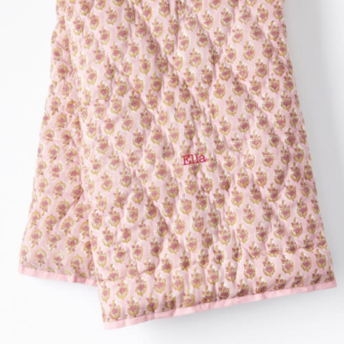 Personalized Block Print Quilted Blanket