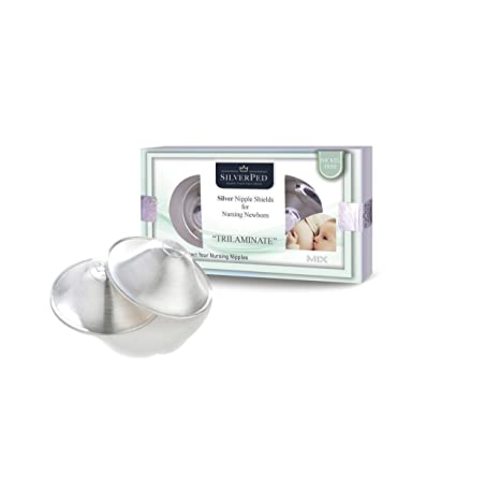 999 Silver Nursing Cups, Silver Nipple Shield, Soothe and Protect Sore Nipples, Silver Nipple Covers Breastfeeding, Silver Nipple Cups, 2 Pieces - Large TRILAMINATE