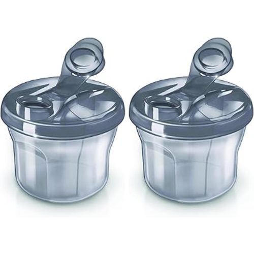 Philips AVENT Powder Formula Dispenser and Snack Cup for Unisex Baby, Grey, SCF135/18, (Pack of 2)