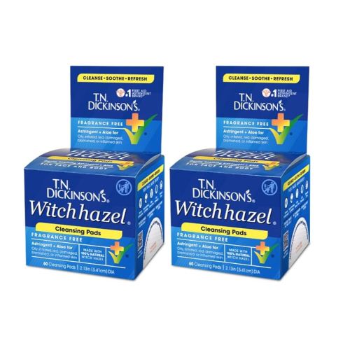 T.N. Dickinson's Witch Hazel Cleansing Pads, 60 Count (Pack of 2)
