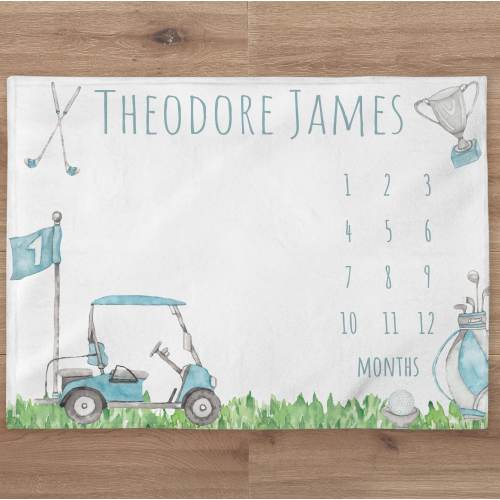 Golf Milestone Baby Boy Blanket | Golf Monthly Milestone Blanket | Golf Milestone Quilt | Golf Nursery | Newborn Gift| Golf Baby Shower Gift