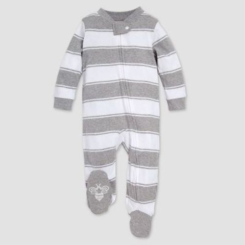 Burt's Bees Baby® Rugby Striped Organic Cotton Sleep N' Play - Heather Gray Newborn