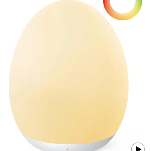 JolyWell Night Light for Kids, Baby Night Light with 7 Colors Changing Mode & Stepless Dimming, Nursery Night Light BPA Free,Rechargeable Egg Night Light for Breastfeeding 1h Timer & Touch Control