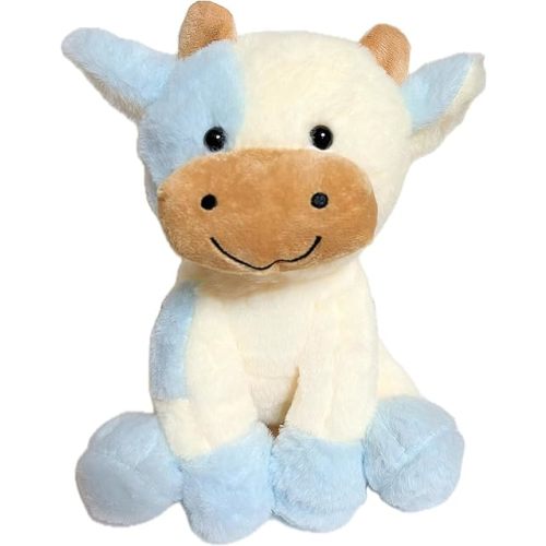 9 inches Cow Stuffed Animal Soft Plush Cute Cow Doll for Boys Girls (Blue Cow)