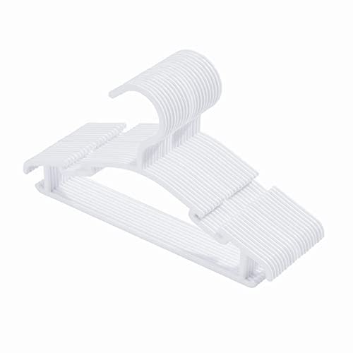 VIIBASE 20 Pack White Baby Nursery Closet Hangers, Anti-Slip Laundry Infant Pant Hanger for Newborn Clothes Gift, Ultra-Thin Plastic Hanger for Girl Boy Toddler