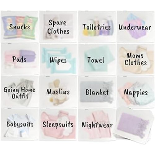 Belit Travel Storage Bag, 15 Pcs Clear Ziplock Storage Bags Frosted Zipper Bags for Clothes, Shoes, Toiletries, Luggage Storage, 3 Sizes 12x14 inch