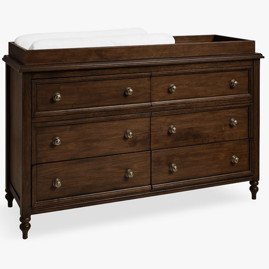 Chris Loves Julia Turned Wood 6-Drawer Changing Table (56w x 19d")