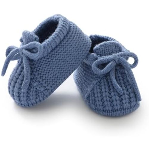 DovFanny Baby Booties Newborn Baby First Shoes Cozy Warm Knit Soft Booties for Toddler Infant Boy Girl
