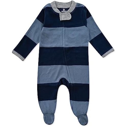 HonestBaby Sleep & Play Footed One-Piece Pajama Sleeper 100% Organic Cotton, Baby Boys