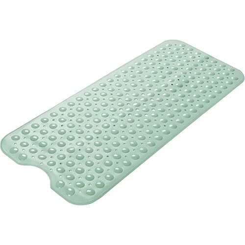AmazerBath Shower Mat Non Slip 40 x 16 Inches, Shower Stall Mats with Suction Cups and Drain Holes, Non Slip Bath Mat for Tub for Elderly & Kids, Mint Green