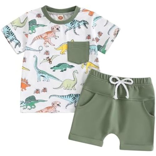 Toddler Baby Boy Summer Outfit Short Sleeve Letter Print T Shirt Top and Casual Shorts Set Cute Infant Newborn Clothes
