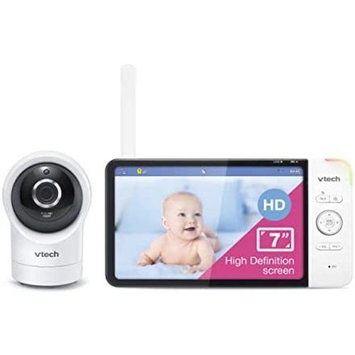 VTech RM7764HD 1080p Smart WiFi Remote Access BabyMonitor, 360° Pan&Tilt, 10X Zoom, 7” 720p HD Display, HD NightVision, Soothing Sounds, 2-Way Talk, Temperature Sensor, Motion Detection, iOS & Android