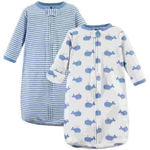 Hudson Baby Unisex Cotton Long Sleeve Sleep Sack, 2-Pack, Sizes Newborn-9 Months