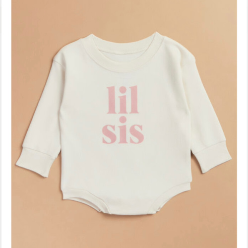 Lil Sis Graphic Bubble in Ivory | Tullabee