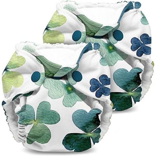Kanga Care Lil Joey Newborn All in One AIO Cloth Diaper (2pk) Clover 4-12lbs