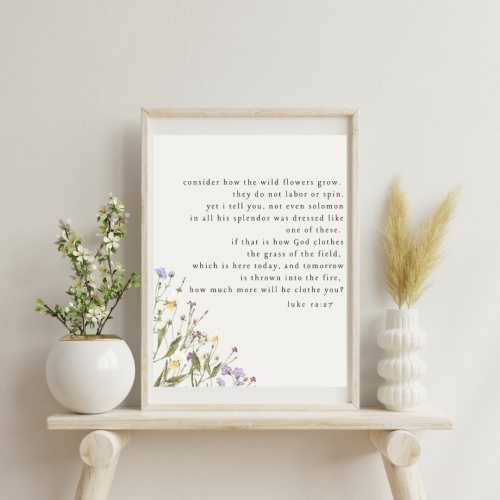 Luke 12:27 | Digital Wall Art, Digital Print for Wall Decor, Christian Wall Art, Christian Home Decor, Faith-Based Gift, Bible Verse Art