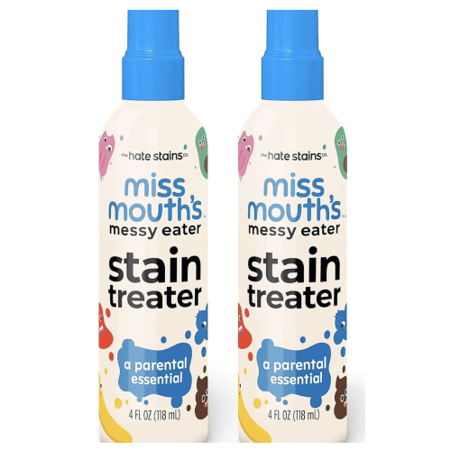 Miss Mouth's Messy Eater Stain Treater Spray - 4oz 2 Pack Stain Remover - Newborn & Baby Essentials - No Dry Cleaning Food, Grease, Coffee Off Laundry, Underwear, Fabric