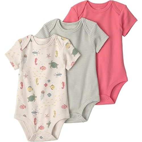 little planet by carter's unisex-baby 3-pack Short Sleeve Bodysuits Made With Organic Cotton