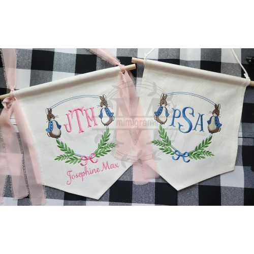 Baby Welcome Banner - Rabbit | Custom Baby Announcement