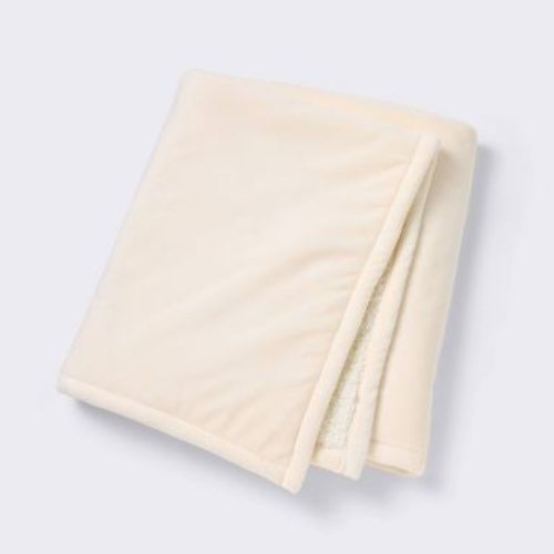 Micromink Shearling Baby Blanket - Cream - Cloud Island™