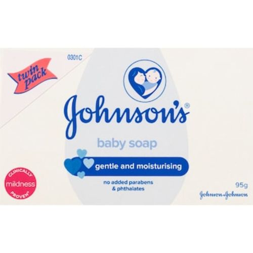Johnson's Gentle Moisturising Baby Soap Bar 95g x 2 pack | Woolworths