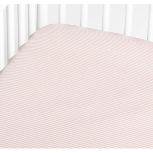 Baby's First Pink Stripe Organic Cotton Jersey Baby Crib Fitted Sheet