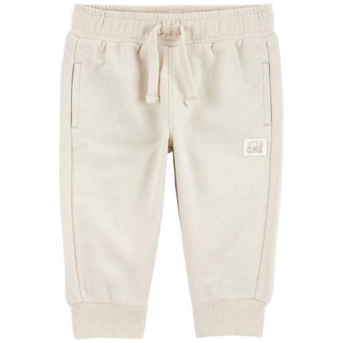 Baby Pull-On French Terry Joggers - Style,Cream
