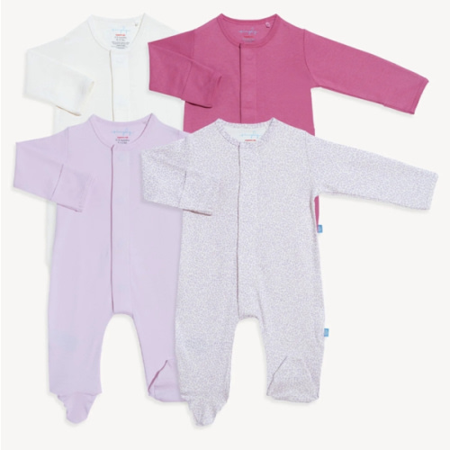 pink bliss organic cotton magnetic footies | 4 set – Magnetic Me