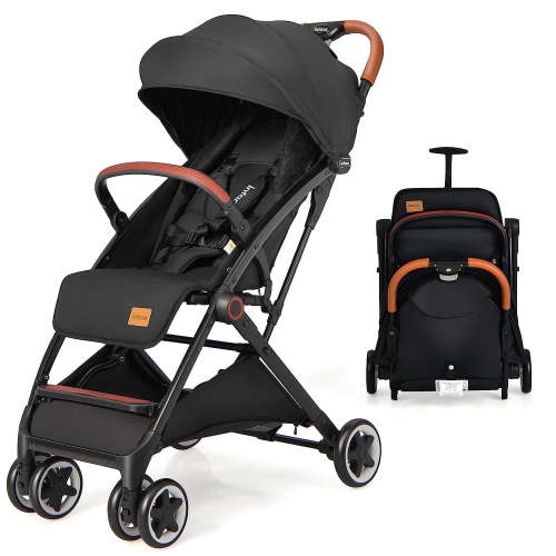 INFANS Lightweight Toddler Stroller, Compact One-Hand Fold, Travel-Friendly, 0-36 Months (Black)