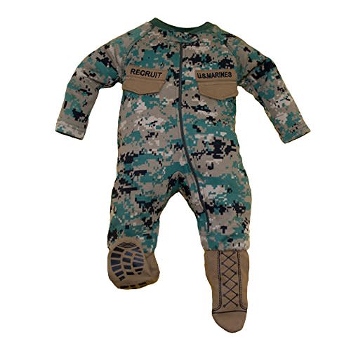TROOPER TC U.S.M.C. Baby Boys Woodland Camo Crawler with Recruit Boots