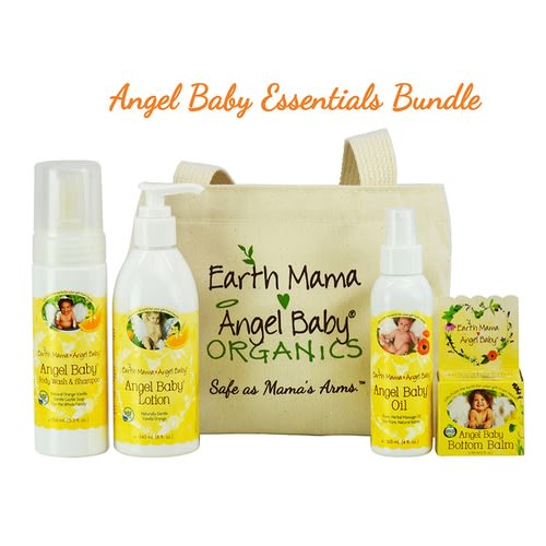 Earth Mama Angel Baby Baby Essentials Bundle: Organic Herbal Baby Shower Gift