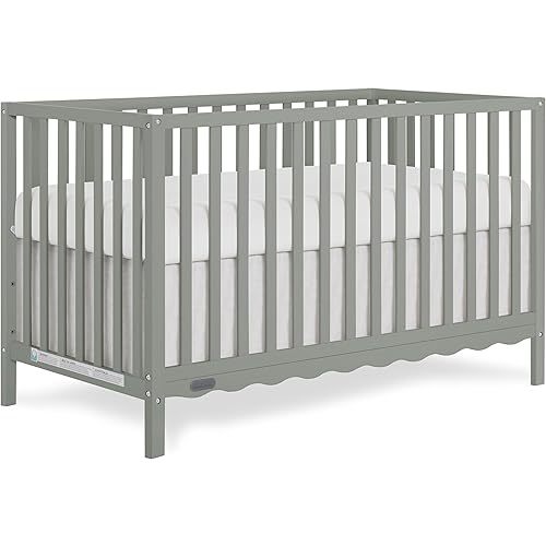 Dream On Me Synergy Wave 5-in-1 Convertible Crib in Seagrass, JPMA & Greenguard Gold Certified, Converts from a Baby Crib to a Toddler Bed, Daybed, and Full-Size Bed