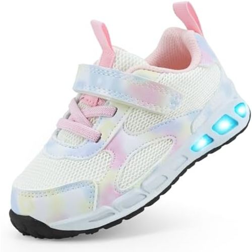 Floranate Light Up Toddler Boys Girls Shoes LED Flashing Lightweight Tennis Walking Sneakers for Toddler and Little Kid