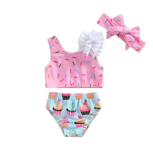 CUPCAKE Bikini with Headband - Hazel & Bo- 6-9 mos