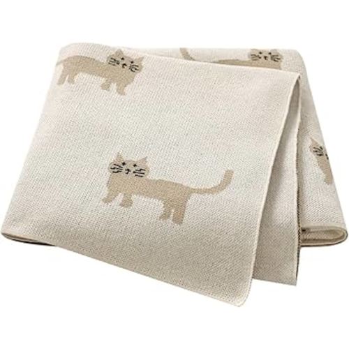 Hadetoto Baby Blankets for Boys and Girls, Newborn Knitted Cotton Swaddle Blankets Neutral Crochet Receiving Blanket, Baby Essentials, Registry & Gift, 40 x 30 inches