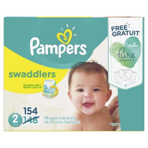 Pampers Swaddlers Diapers Size 2 Bonus Pack 154 Count
