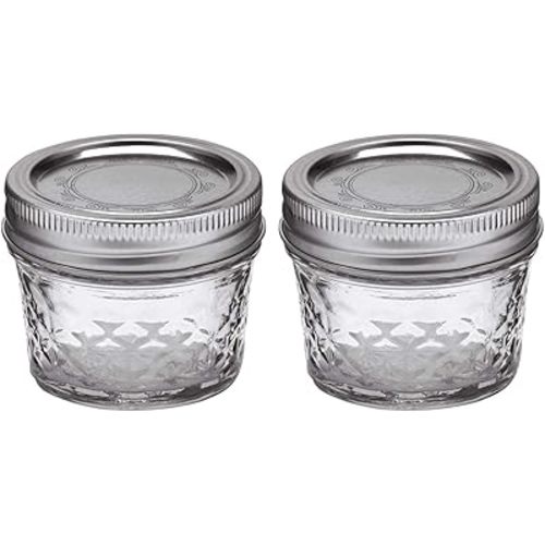 Brand Ball Mason 4oz Quilted Jelly Jars with Lids and Bands, Set of 6