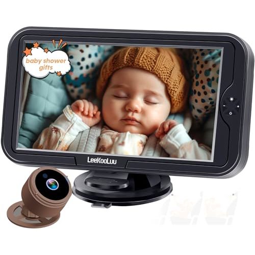 Baby Car Camera for Backseat 1080P - HD Crystal Night Vision, Easy to Install, 360° Rotation, Protect Baby's Eye, Perfect for Brown Car Interiors, Rear Facing Backseat Camera for Newborn, Infant, Kids