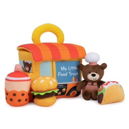 Baby GUND Play Soft Collection, My Little Food Truck 5-Piece Plush Playset with Rattle, Squeaker and Crinkle Sound Toys 7.5”