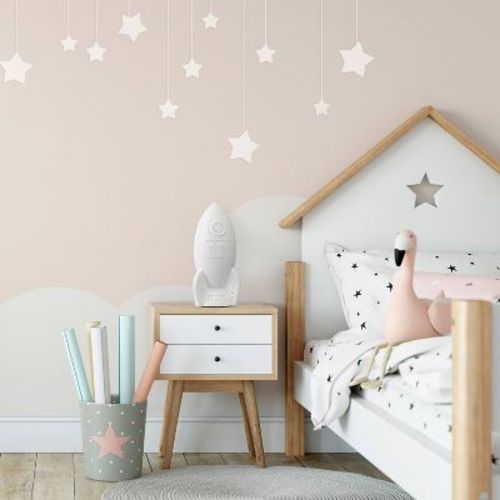 Porcelain Rocket Ship Table Lamp White - Simple Designs: Ceramic Night Light for Kids' Bedroom, ETL Listed