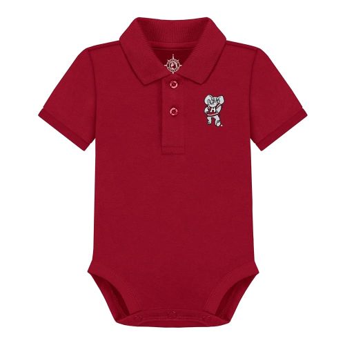 Creative Knitwear College Baby Polo Bodysuit Solid - Team Logo, Multiple Colors, for Boys & Girls (0-12 Months)